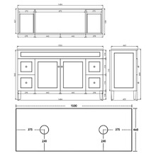 Seraphina 1500mm Freestanding Double Vanity with Quartz Countertop